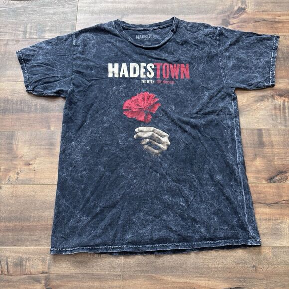 Hadestown T-Shirt Charcoal Gray The Myth The Musical Acid Wash Men’s Large - Picture 1 of 5